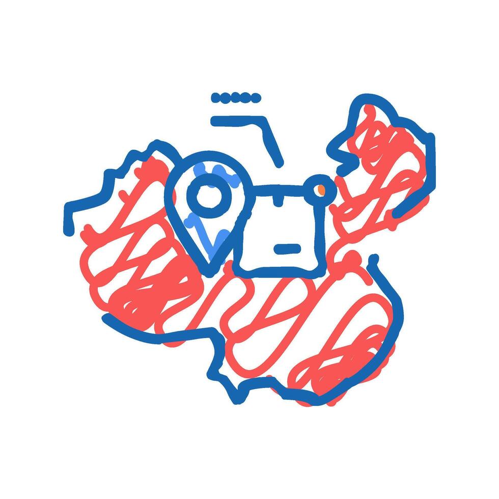 china shipment tracking icon doodle illustration vector