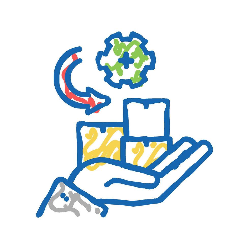 receive goods and services icon doodle illustration vector