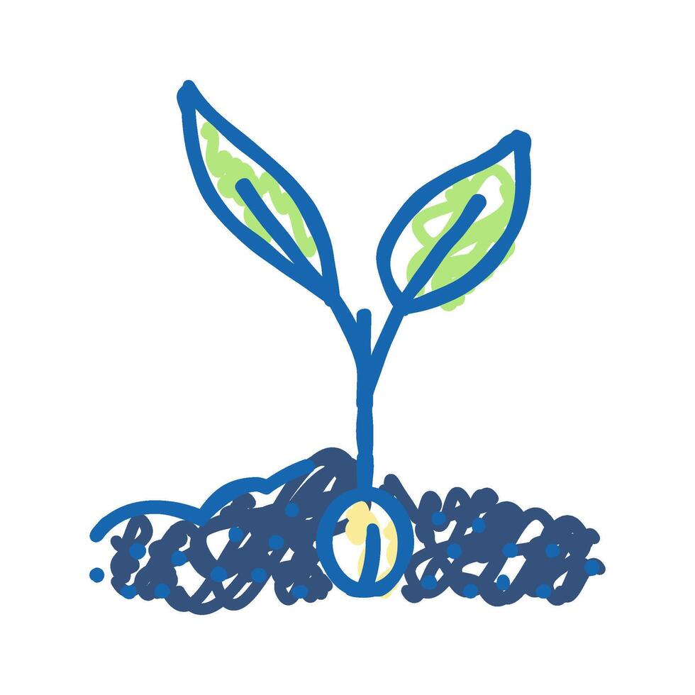 sprout leaf icon doodle illustration vector