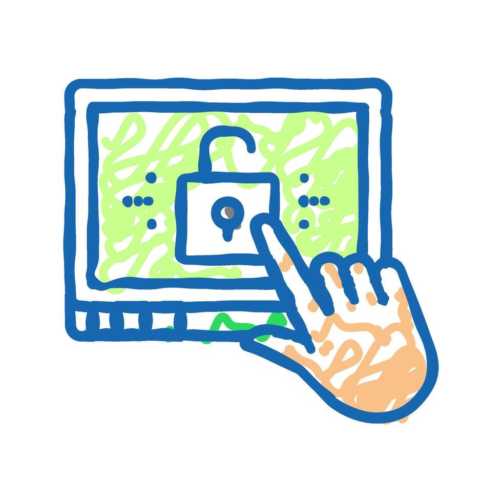 get access registration icon doodle illustration vector