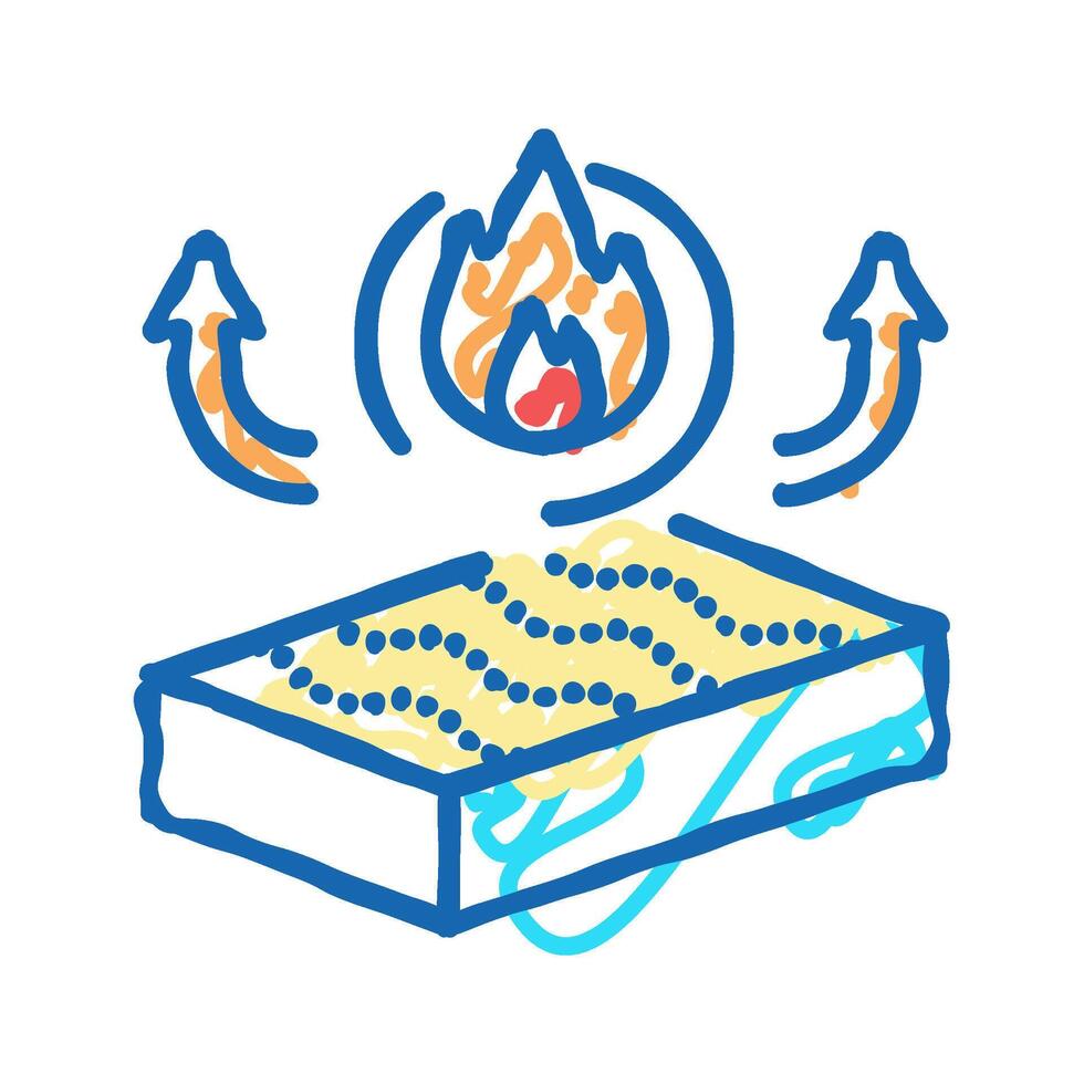 fire resistance mineral wool icon doodle illustration vector