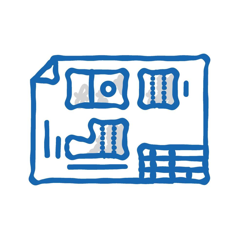 technical drawing mechanical engineer icon doodle illustration vector