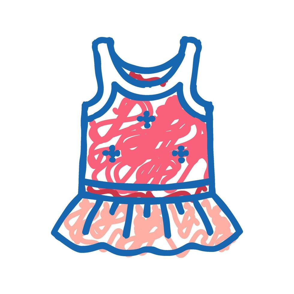sleeveless tunic girl baby cloth icon doodle illustration vector
