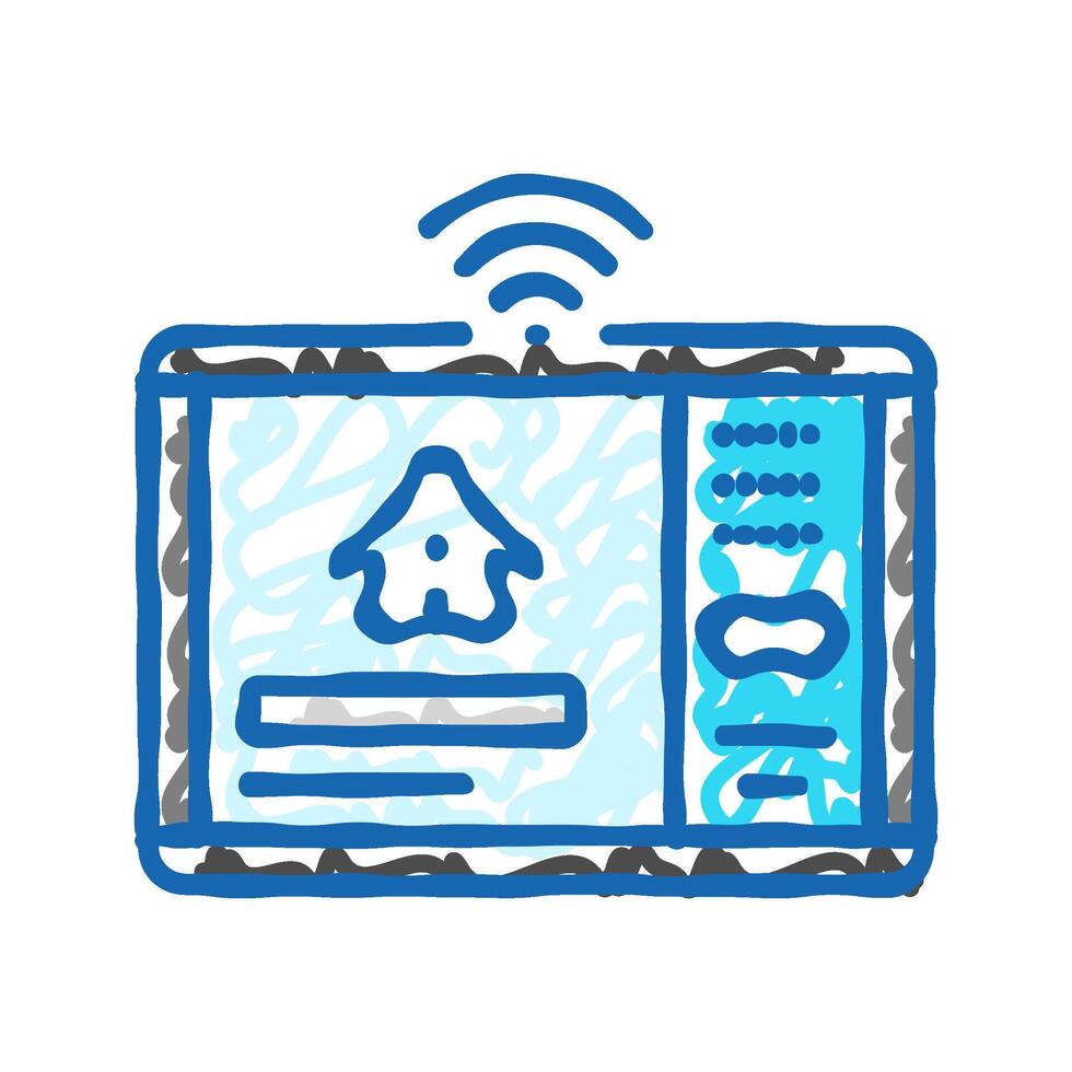 smart home hub icon doodle illustration vector