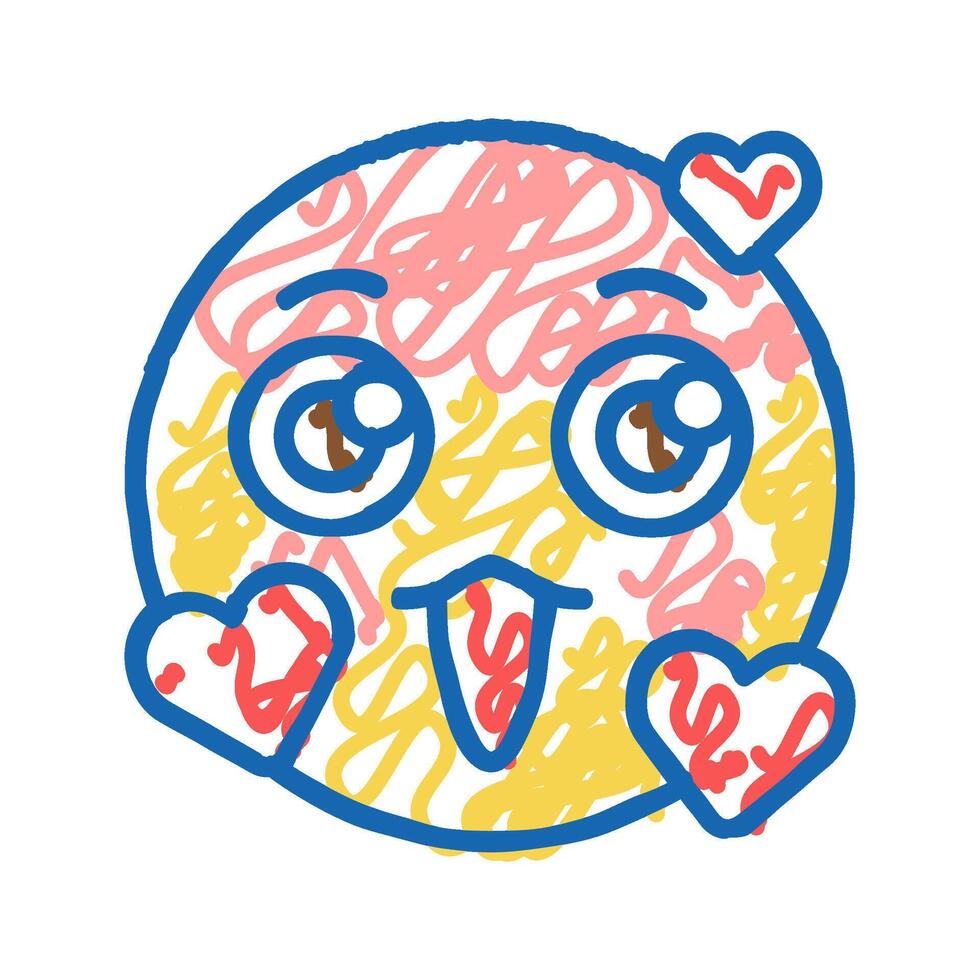 heart emoji icon doodle illustration vector