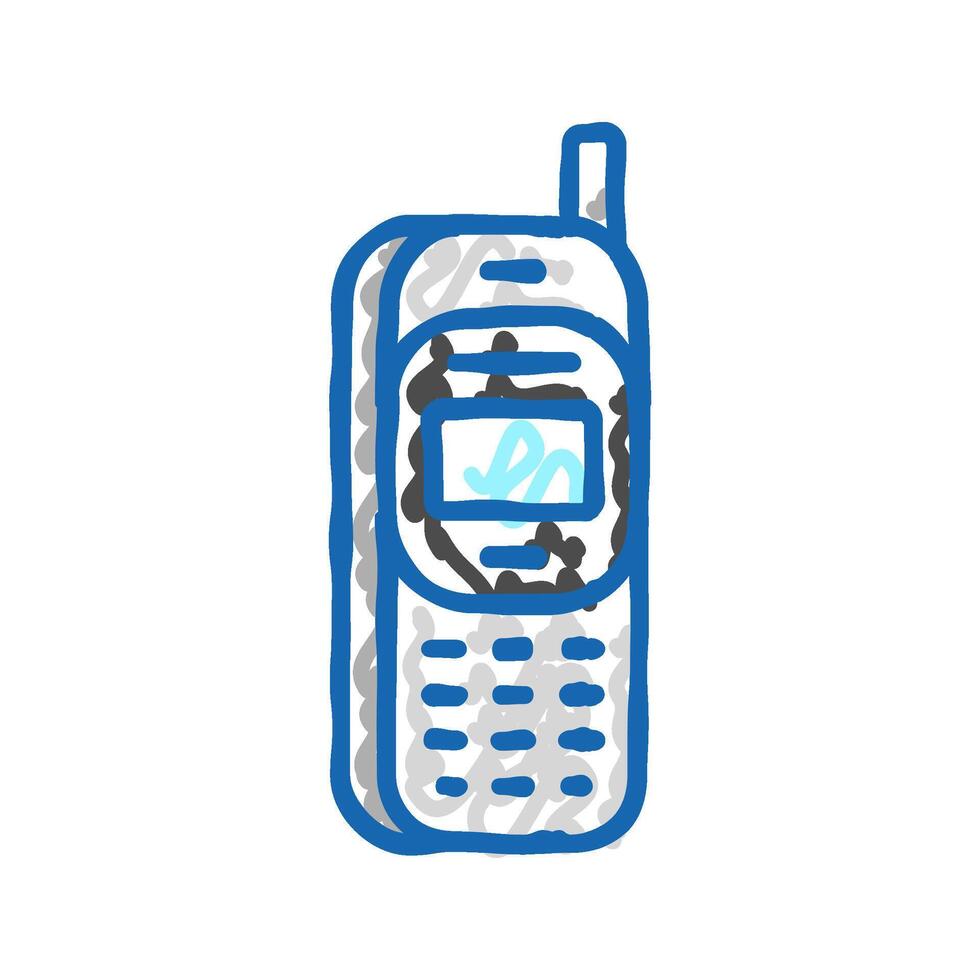 mobile phone technology icon doodle illustration vector
