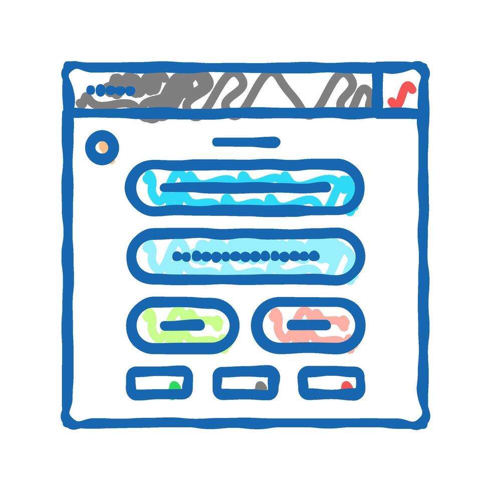 web form registration icon doodle illustration vector