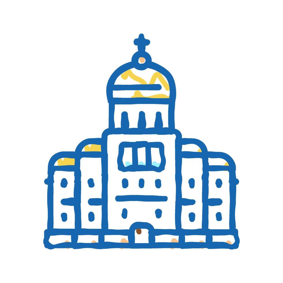 church or monastery christianity building icon doodle illustration vector