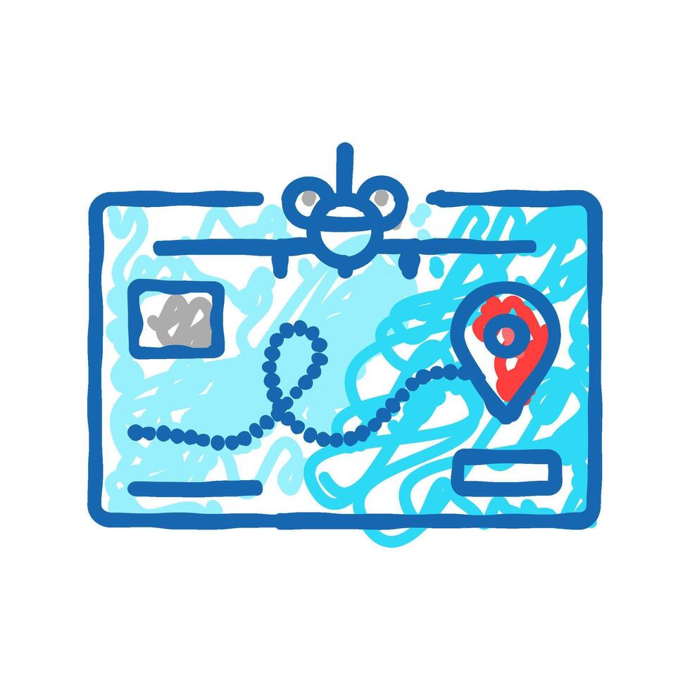 airline miles bank payment icon doodle illustration vector
