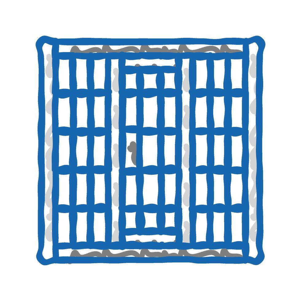 jail cell bars crime icon doodle illustration vector