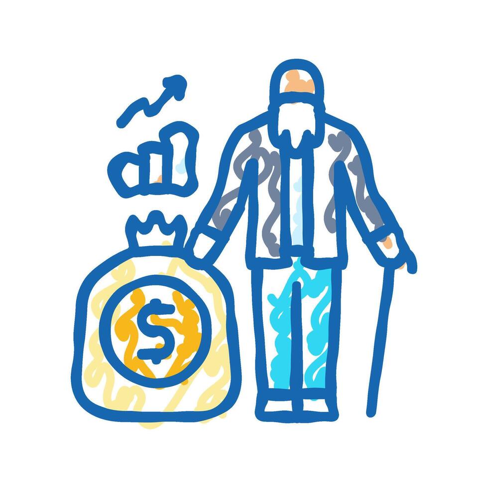 retirement planning budget planning icon doodle illustration vector
