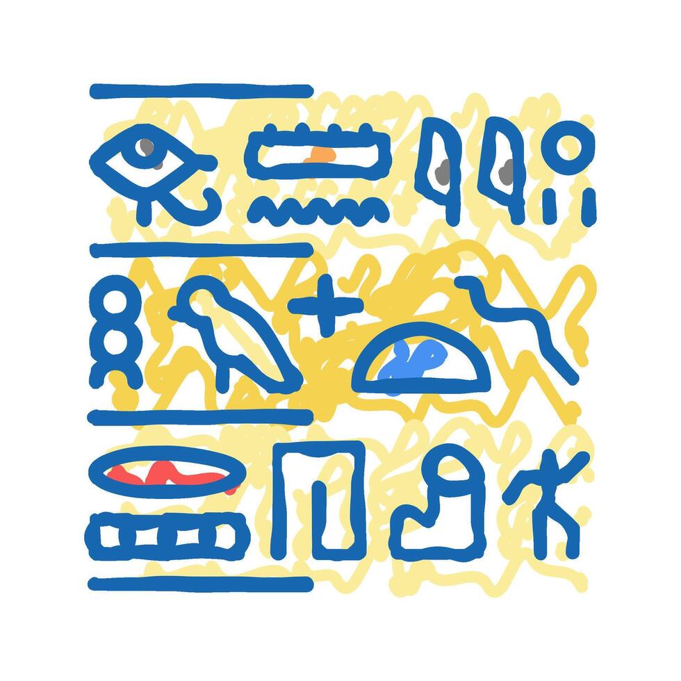 hieroglyph egypt icon doodle illustration vector