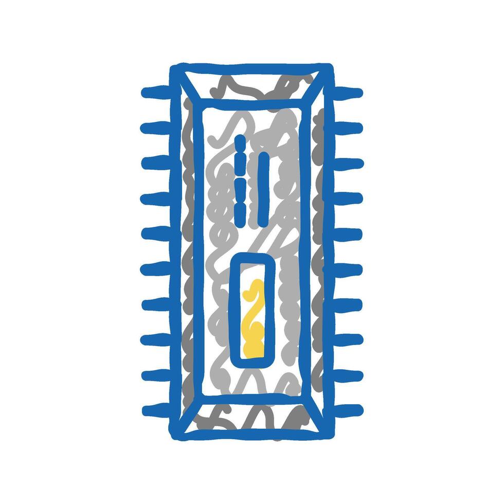 microchip semiconductor manufacturing icon doodle illustration vector