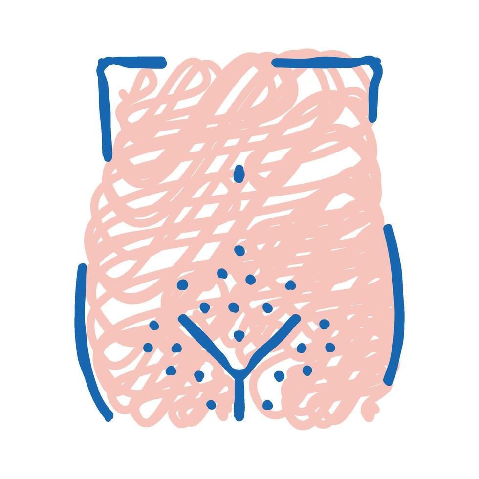hairy bikini shave icon doodle illustration vector