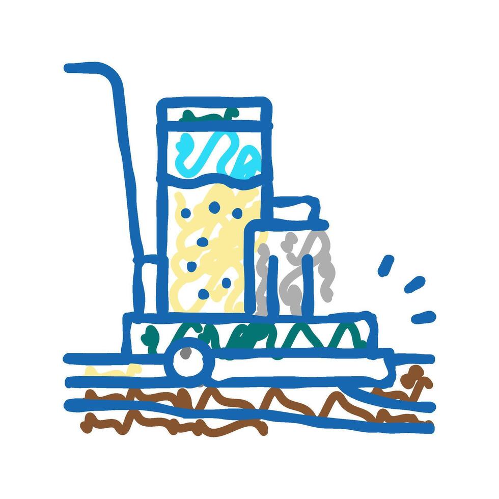 tool carrier trolley icon doodle illustration vector