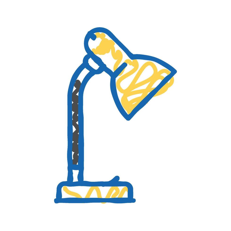 desk table lamp icon doodle illustration vector