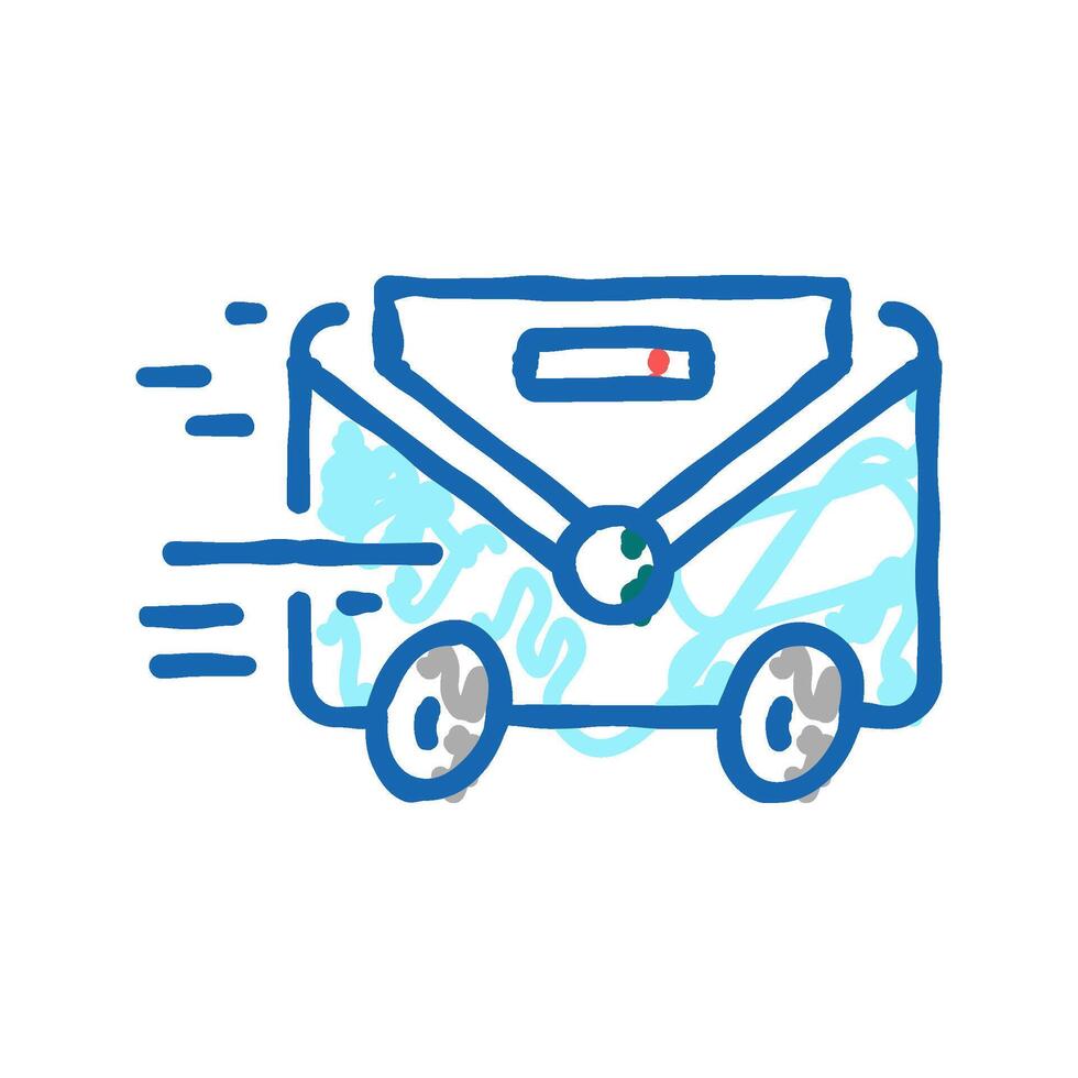 express mail icon doodle illustration vector
