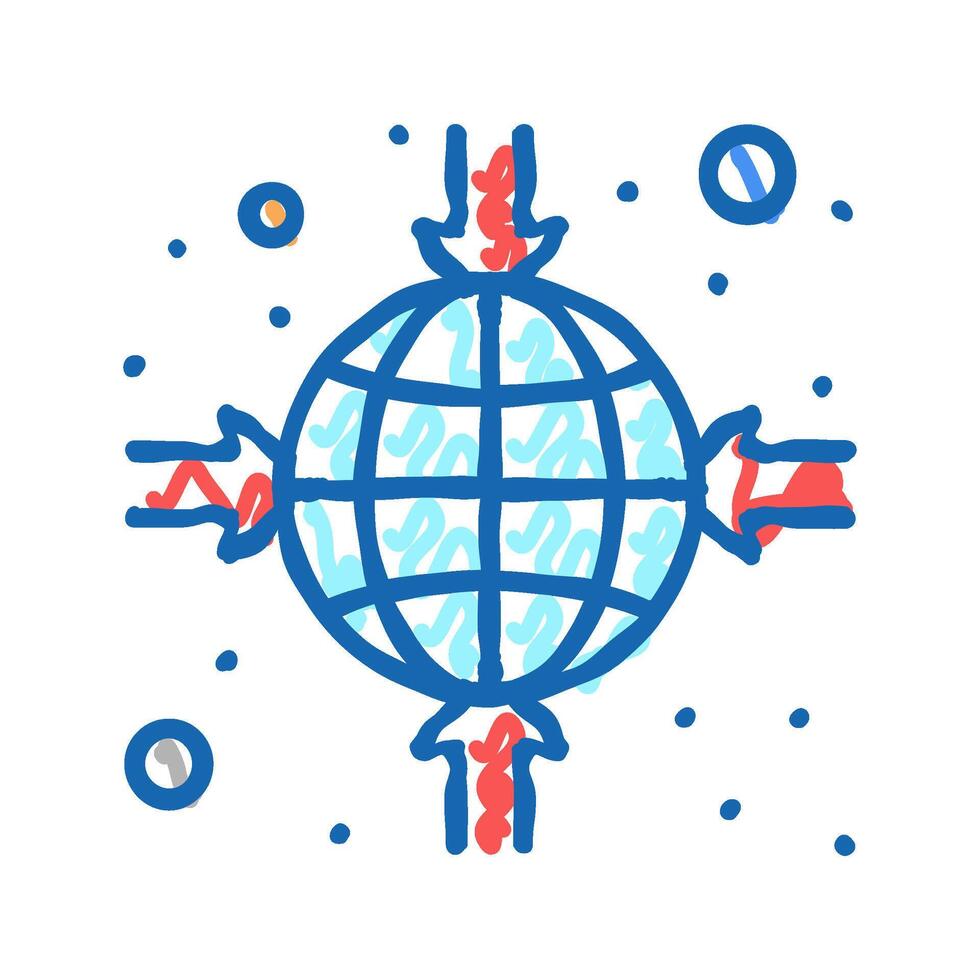 planet target icon doodle illustration vector