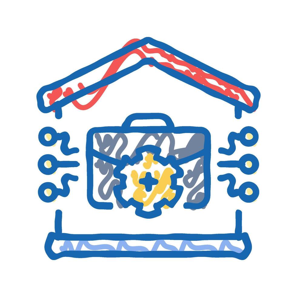 remote work modern business icon doodle illustration vector