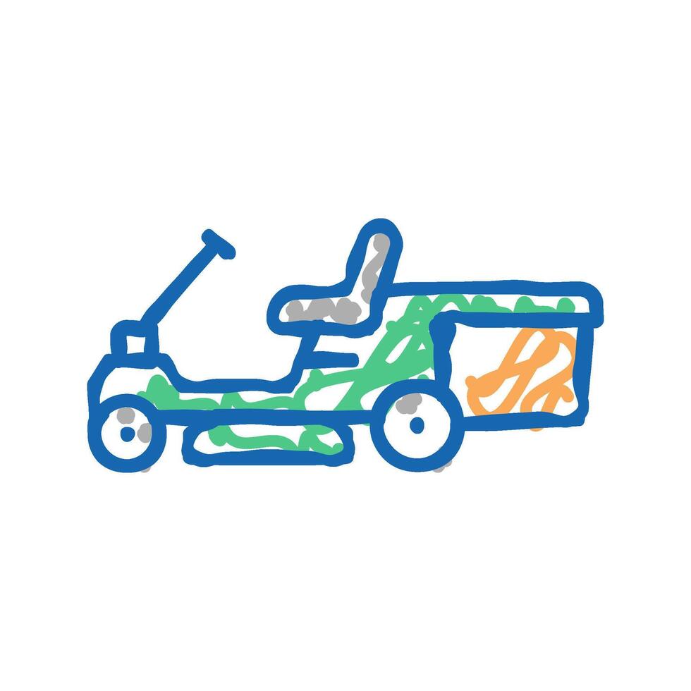 lawn mower machine icon doodle illustration vector
