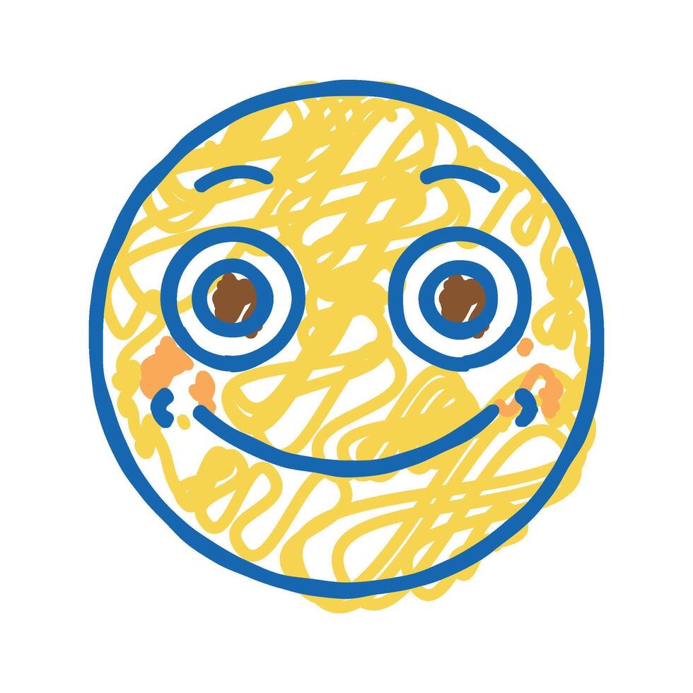 happy emoji icon doodle illustration vector
