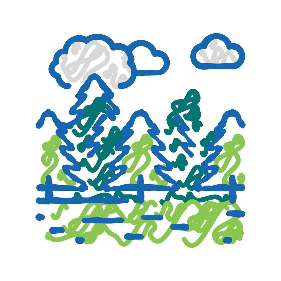 coniferous forests icon doodle illustration vector