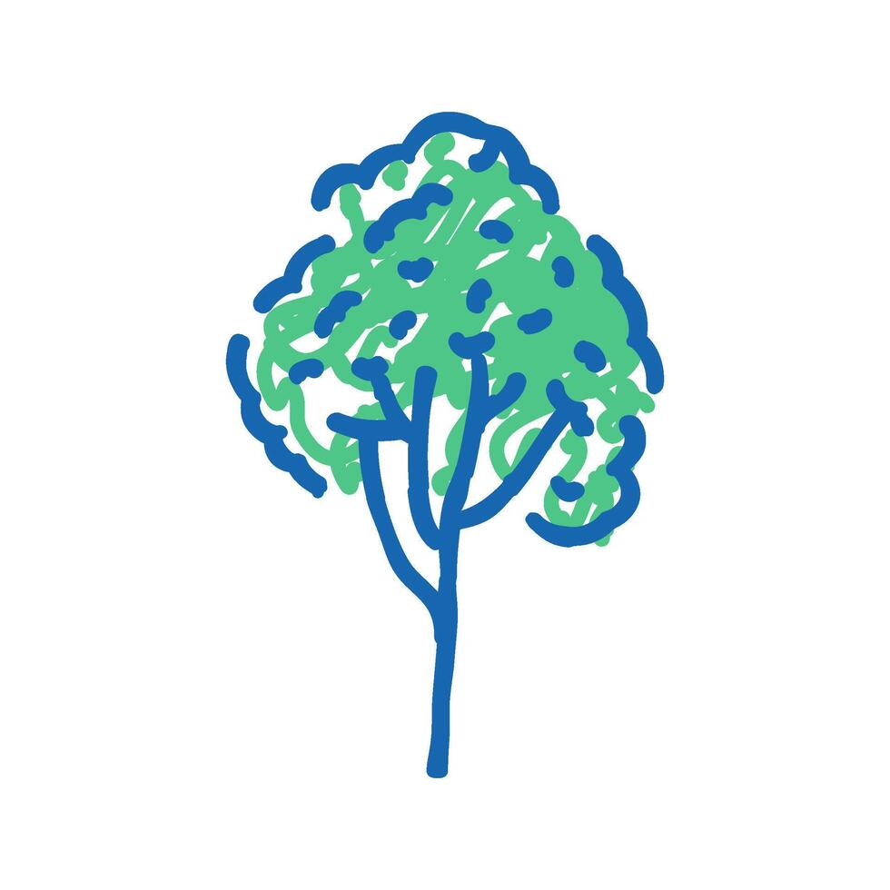 rubber tree jungle amazon icon doodle illustration vector