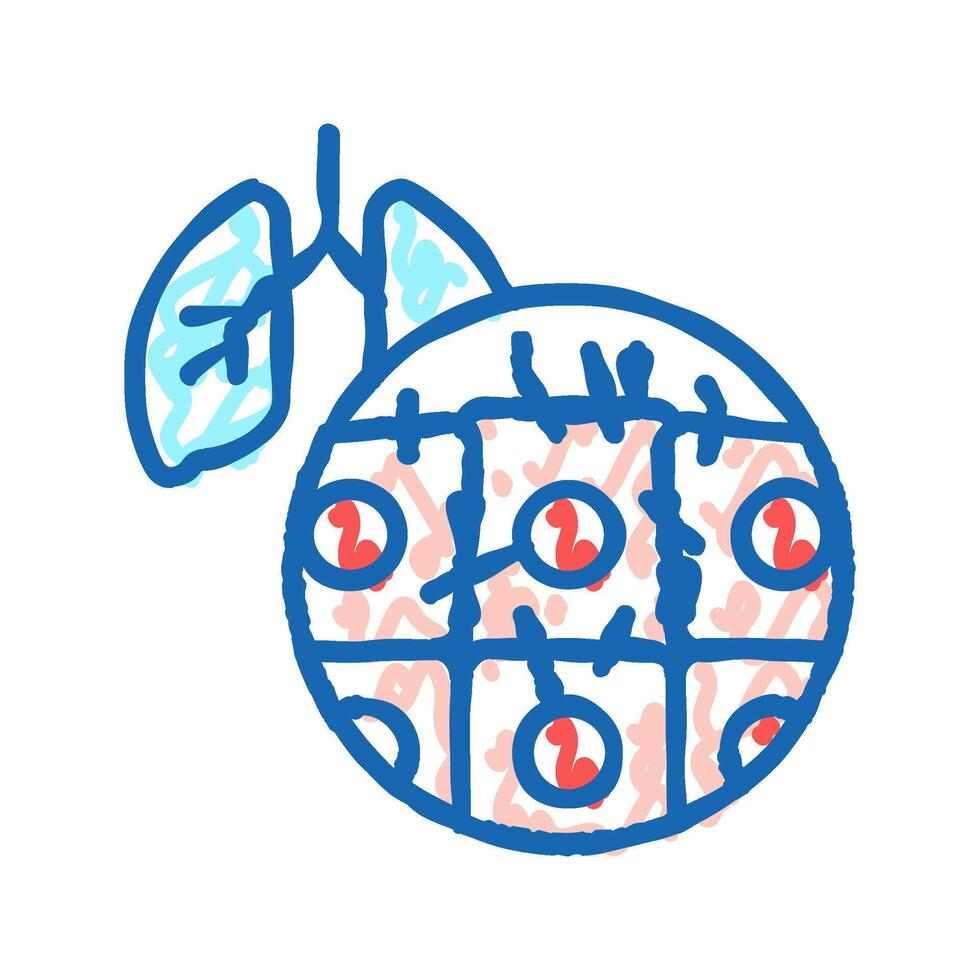 painful coughing symptom mesothelioma icon doodle illustration vector