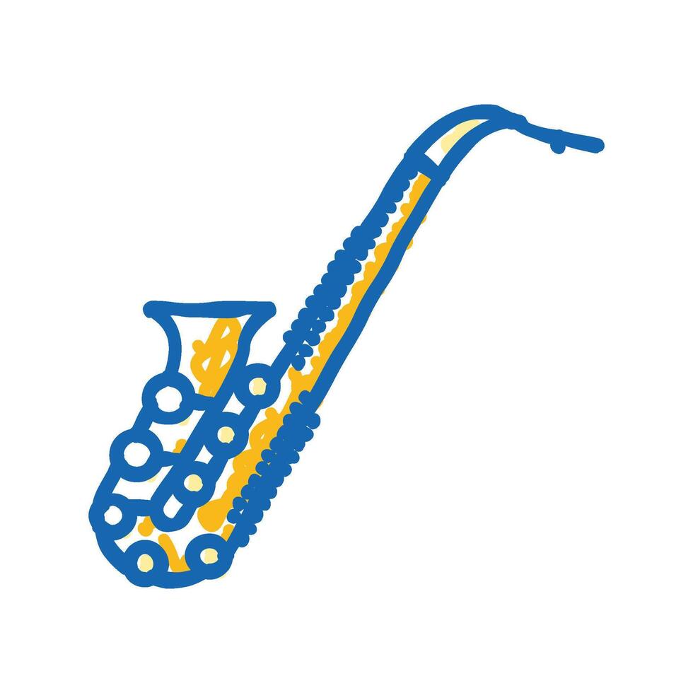 saxophone retro music icon doodle illustration vector
