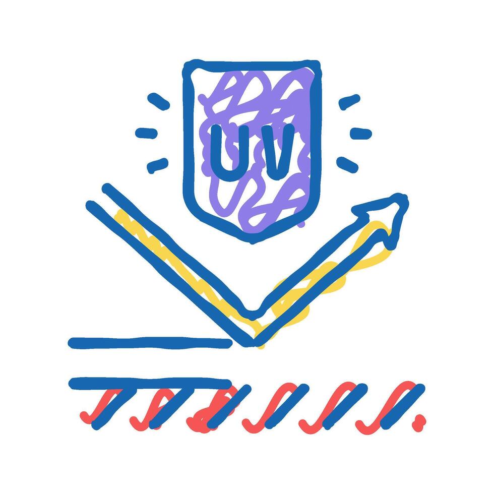 ultra violet uv protect layer icon doodle illustration vector