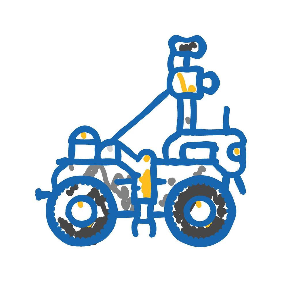 soil analysis robot harvests icon doodle illustration vector