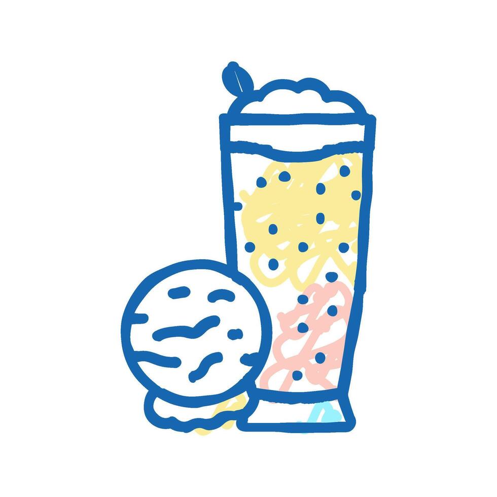 ice cream smoothie fruit juice food icon doodle illustration vector