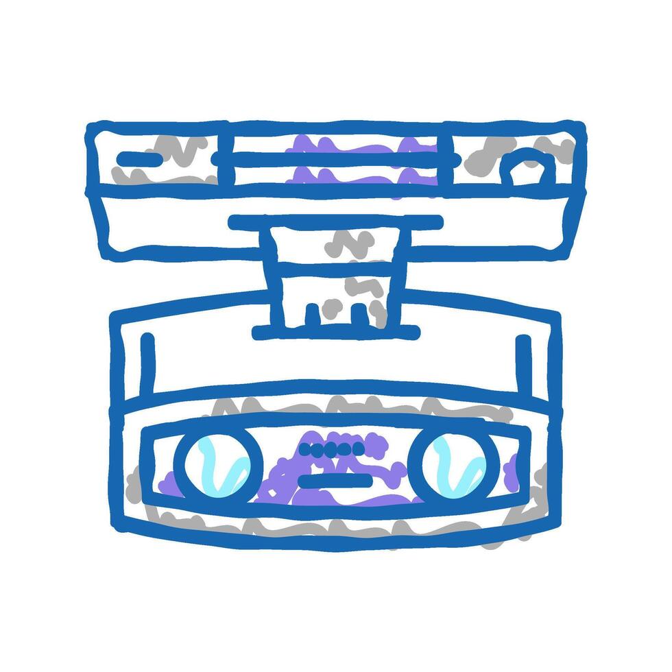 3d camera with face id technology icon doodle illustration vector