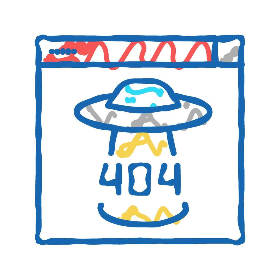 404 internet web page error icon doodle illustration vector