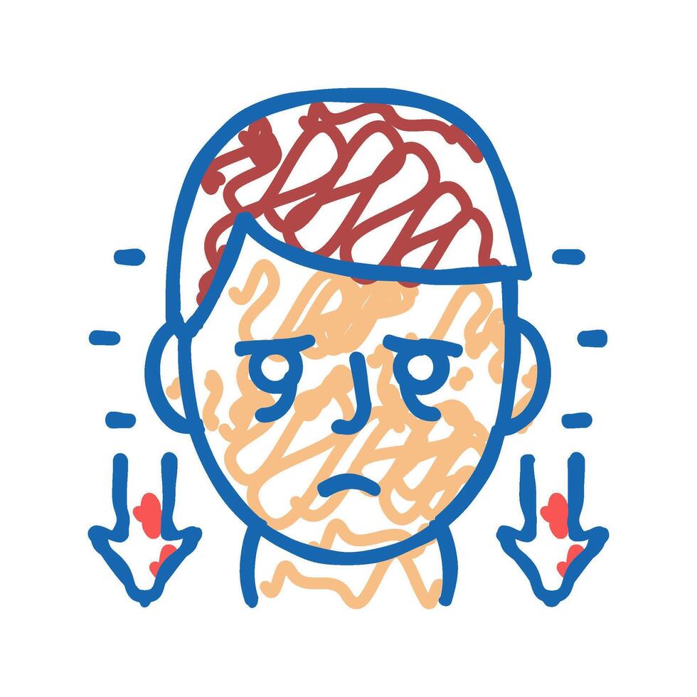 hyperthyroidism endocrinology icon doodle illustration vector