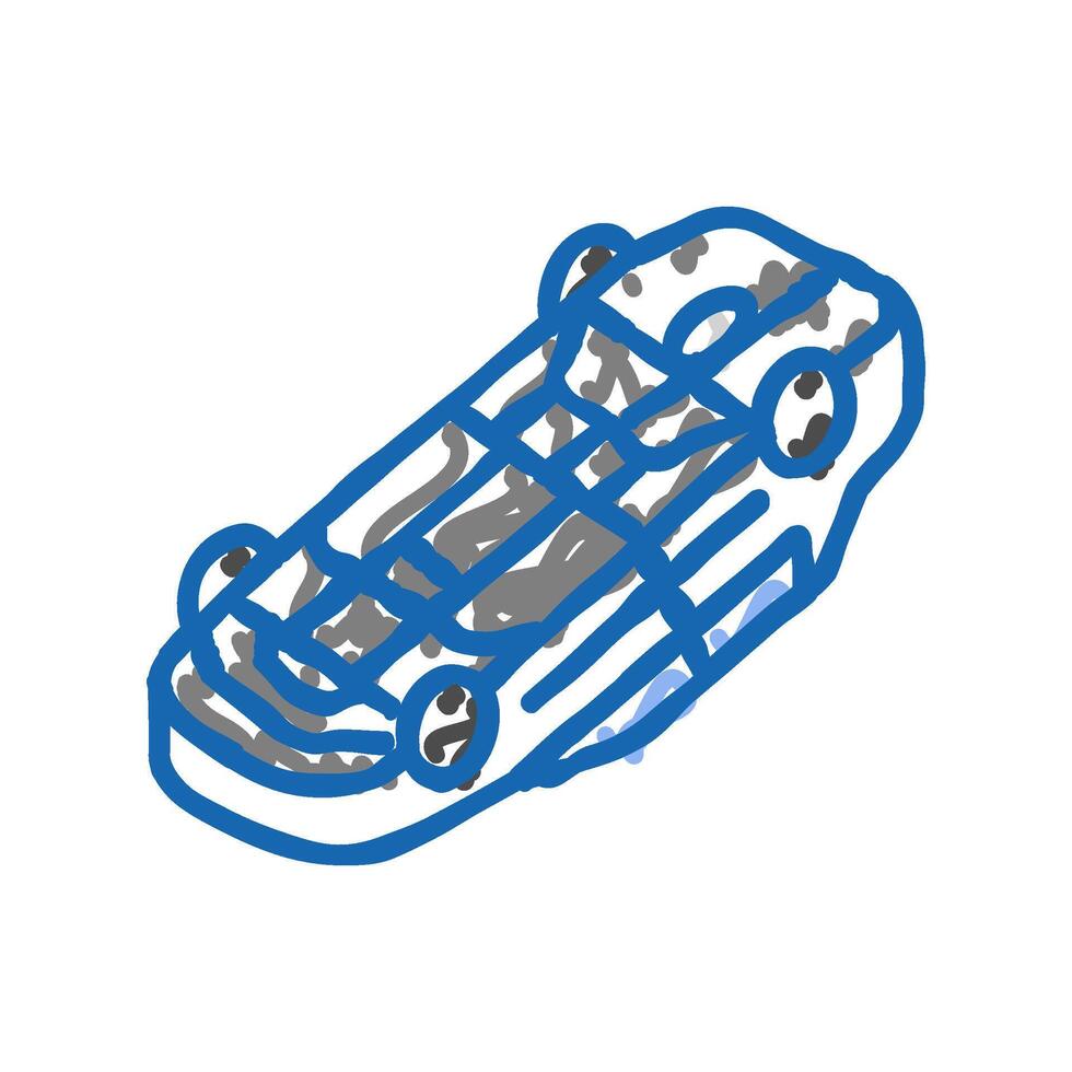 upside down car modern icon doodle illustration vector