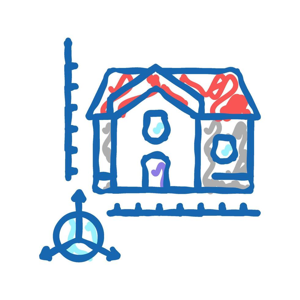 house construction modeling icon doodle illustration vector