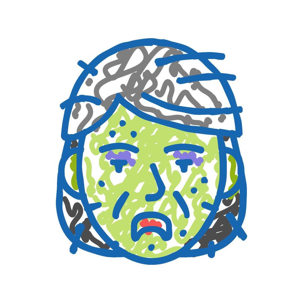 zombie scary icon doodle illustration vector
