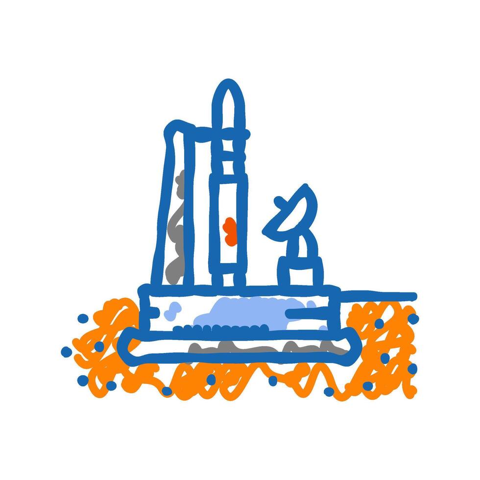mars sample return mission planet icon doodle illustration vector