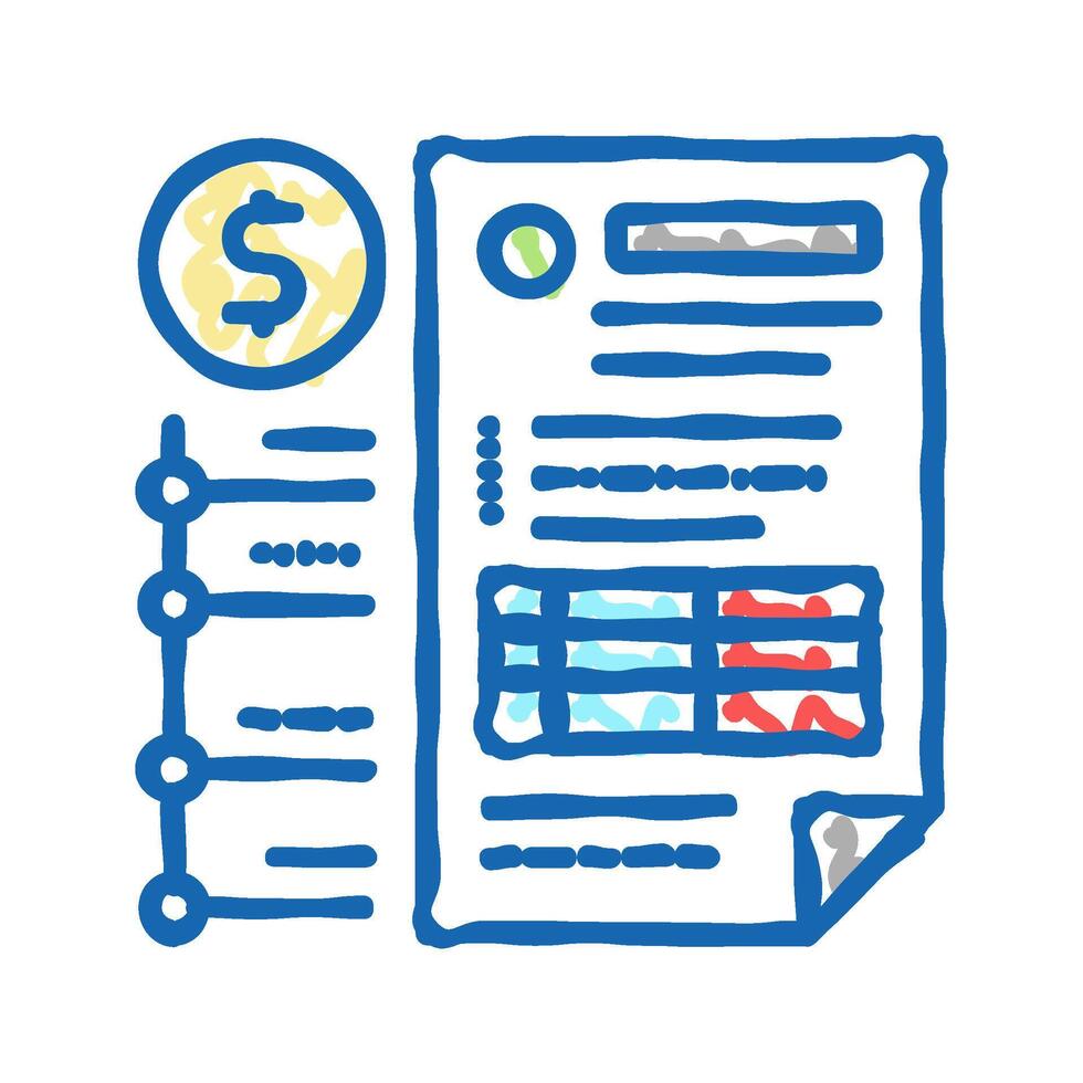 providing information on cash flow icon doodle illustration vector