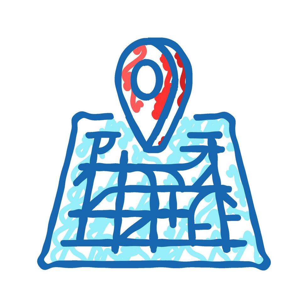 map pointer gps icon doodle illustration vector
