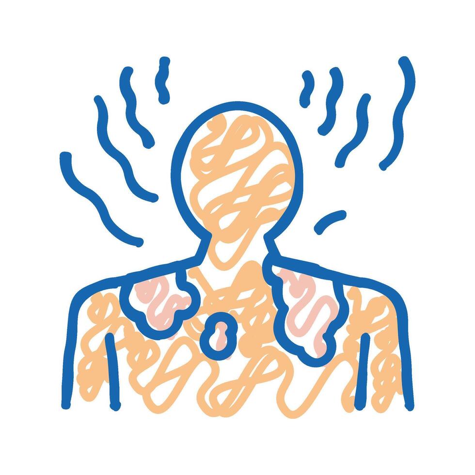 sunburn skin disease icon doodle illustration vector