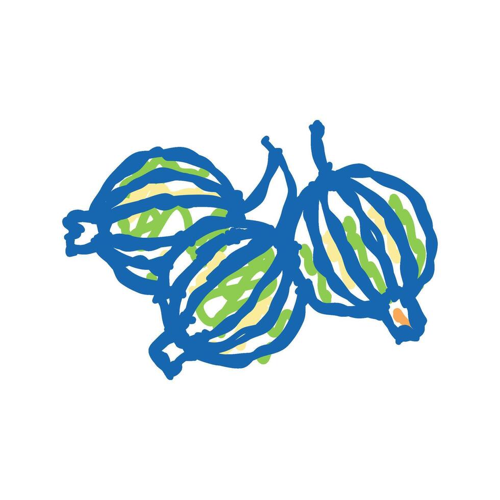 gooseberry juicy berry icon doodle illustration vector