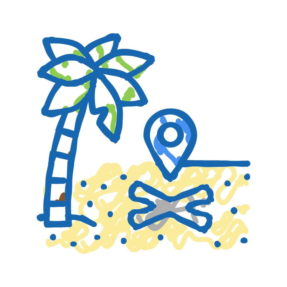 label of treasure icon doodle illustration vector