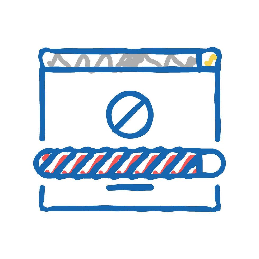 disconnected download icon doodle illustration vector