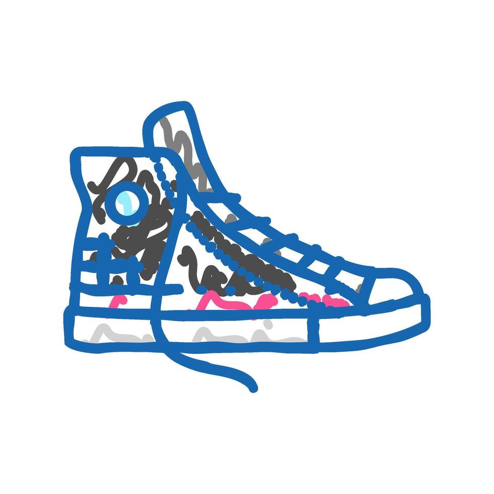 shoes emo icon doodle illustration vector