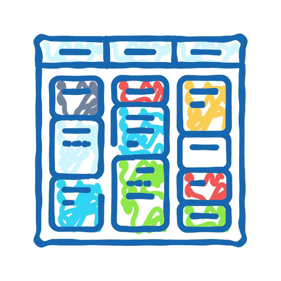 blocking time management icon doodle illustration vector