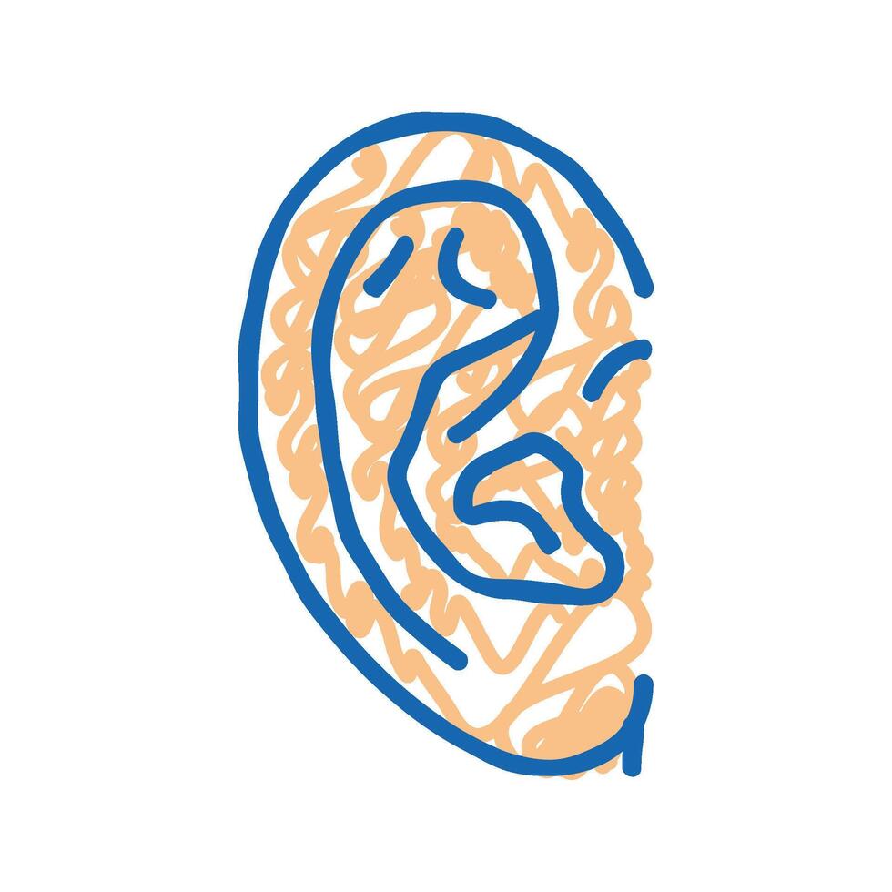 ear head part icon doodle illustration vector