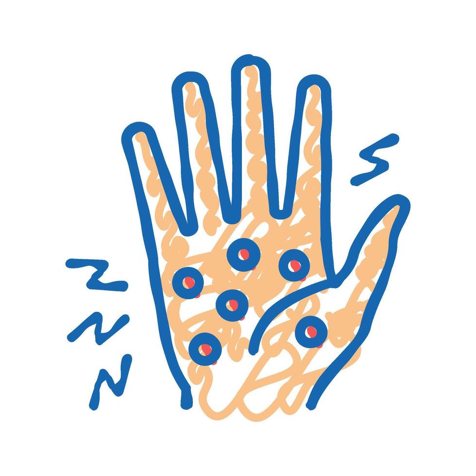 dyshidrotic eczema icon doodle illustration vector