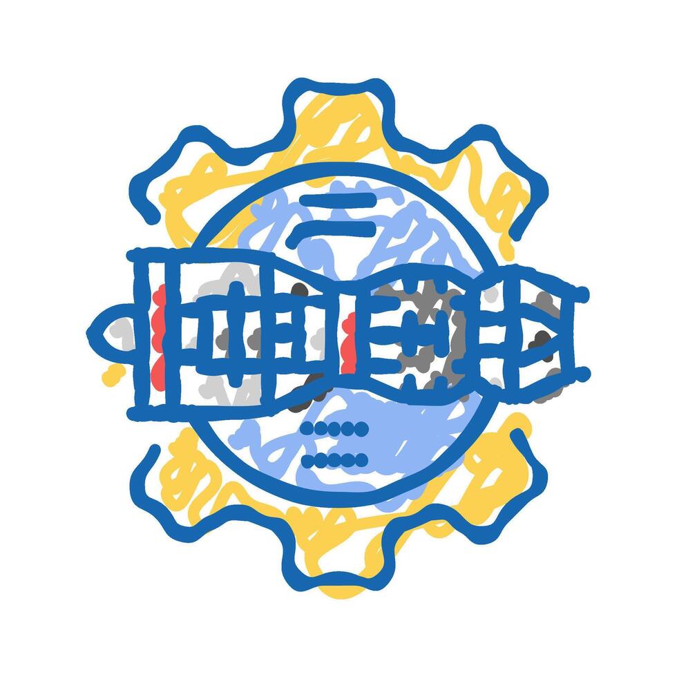 aerospace engineering mechanical engineer icon doodle illustration vector